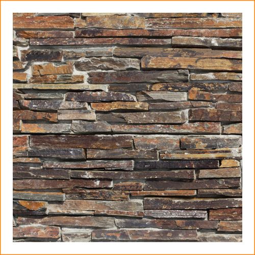 1 Muster - W-004 - Schiefer - Wanddesign - Steinwand - Wall-Design - Naturstein-Wand