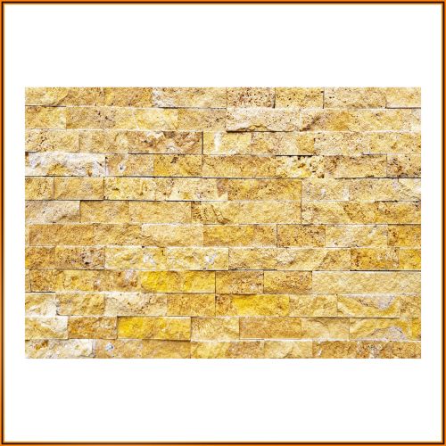 1 qm - W-014 - Wall Stone - Travertin - Gold - Wand-Verblender - Wandverkleidung - Naturstein - Wand-Design