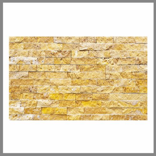 1 qm - W-014 - Wall Stone - Travertin - Gold - Wand-Verblender - Wandverkleidung - Naturstein - Wand-Design