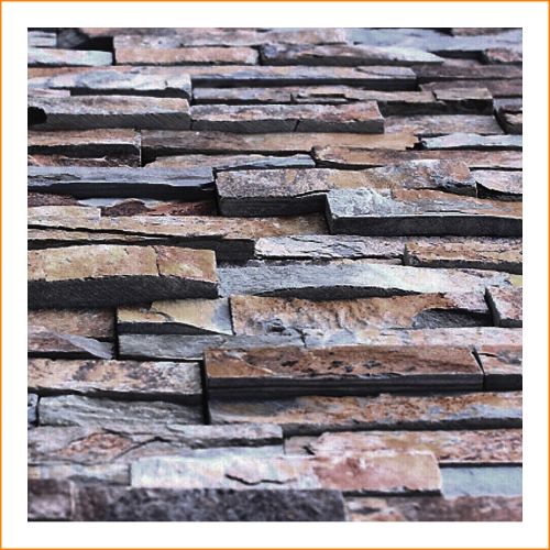 1 Muster - W-016 - Schiefer - Wanddesign - Steinwand - Naturstein-Mauer - Naturstein-Wand