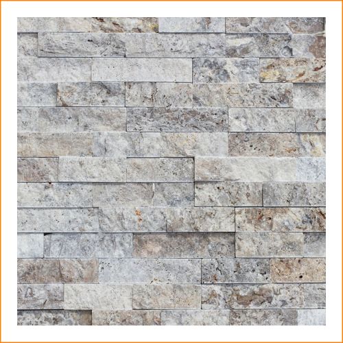 1 Muster - W-021 - Travertin - Wanddesign - Steinwand - Naturstein-Mauer - Naturstein-Wand