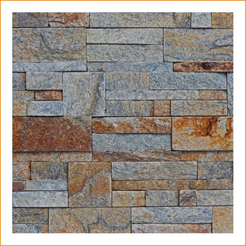 1 Muster - W-023 - Quarzit - Wandverkleidung - Naturstein - Wanddesign - Steinwand -