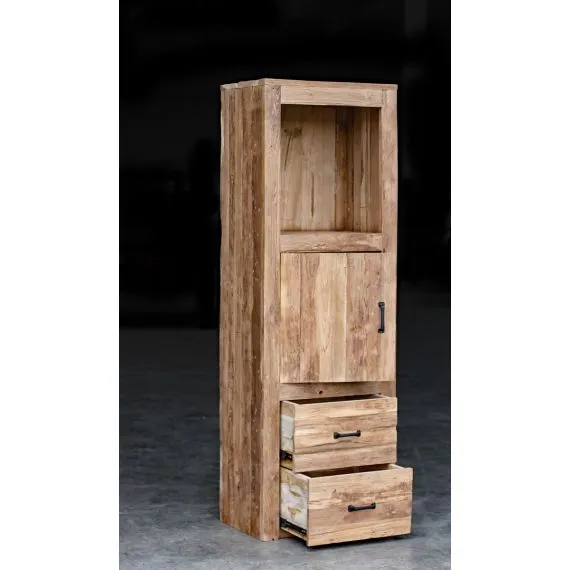 Rustikaler massiver Teak-Holz Badezimmer Schrank - ein Badmbel aus  recyceltem Altholz - A-009