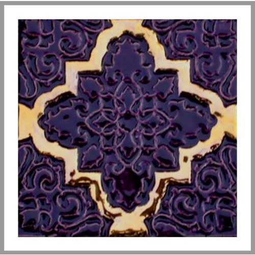 1 Fliese - Wand-Design - Design Fliesen - Lila Gold Orientstern - Design Tiles