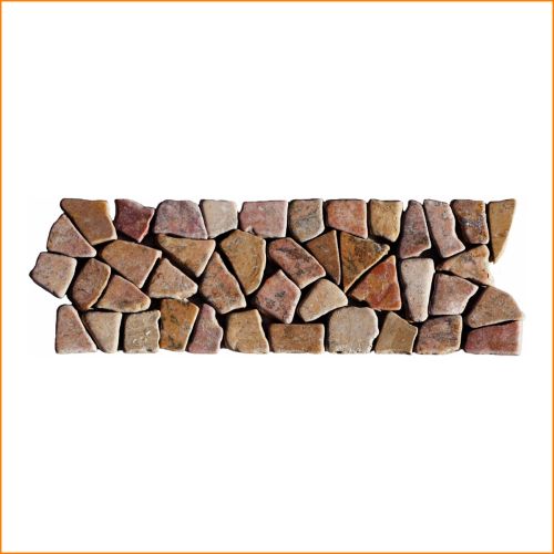 1 Bordüre - BO-332 - Marmor - Mosaik-Fliesen - Toskana Rot - Naturstein -