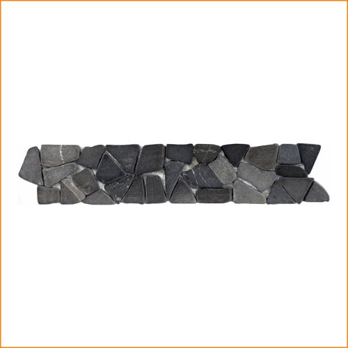 1 Bordüre - BO-557 - Marmor - Mosaikfliesen - Grau - Naturstein -