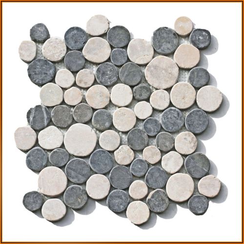 Mosaik CO-006 Marmor Coin Kiesel Stein rund Bodenfliesen 
