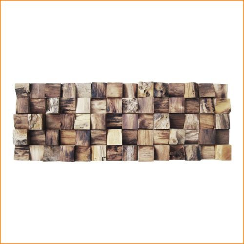 3D Wandverblender aus recyceltem Teakholz – nachhaltige Holzverkleidung für Wandgestaltung im natürlichen Design.