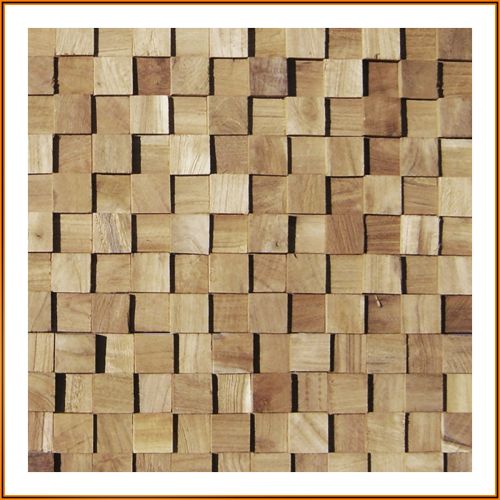 Nachhaltiges Teakholz-Wandpaneel im 3D-Mosaikdesign – rustikale Holzoptik für stilvolle Wandgestaltung im Innenbereich.