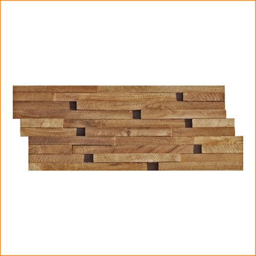 Heller Wandverblender aus recyceltem Teakholz – glatte Holzpaneele mit feiner Struktur für moderne Wandgestaltung im Innenbereich.