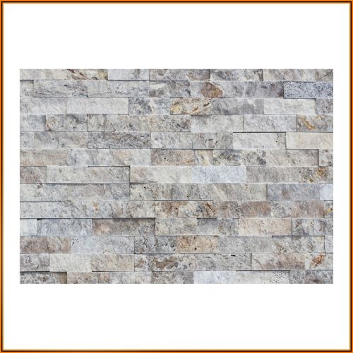 1 qm - W-021 - Wall Stone - Travertin - Silver Grey - Wand-Verblender - Wandverkleidung - Naturstein - Wand-Design
