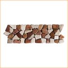 1 Bordüre - BO-334 - Marmor - Mosaik-Fliesen - Rot Weiß - Naturstein -