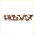 1 Bordüre - BO-558 - Marmor - Mosaikfliesen - Rot Weiß - Naturstein -