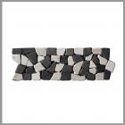 1 Bordüre - BO-337 - Marmor - Mosaik-Fliesen - Weiß Grau - Naturstein -