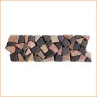 Marmor Bruchstein Bordüre 10 x 30 cm in Grau-Rot – natürliche Marmor-Bordüre mit rustikalem Farbspiel für stilvolle Wandakzente im Innen- und Außenbereich.