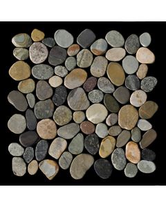 1 qm Mosaik Earthy - K-567 - Kieselstein flach geschnitten Naturstein Fliesen 