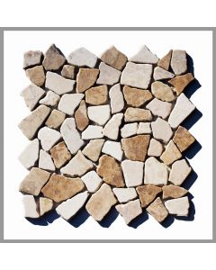 1 Mosaikfliese Mokka Weiß Naturstein Marmor - M-022 - 