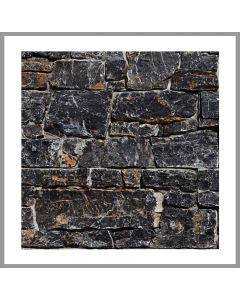 1 Muster - W-005 - Black Limestone - Wanddesign - Steinwand - Naturstein-Mauer - Naturstein-Wand