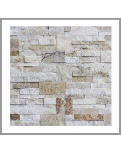 1 Muster - W-010 - Quarzit - Wanddesign - Steinwand - Naturstein-Mauer - Naturstein-Wand