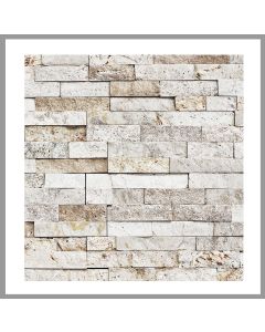 1 Muster -  W-012 - Travertin - Wanddesign - Steinwand - Naturstein-Mauer - Naturstein-Wand