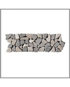 1 Bordüre - BO-339 - Marmor - Mosaik-Fliesen - Hellgrau Weiß - Naturstein -