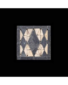 1 Fliese - Mosaik Fliesen Design - Yellow + Black Limestone Badi - Wand-Design - Boden-Design