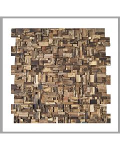 1 qm - HO-005 - Salak - Wand-Design - 3D - Teak-Holz - Verblender - Holz-Paneele - Teakholz - Wall Wood Panel