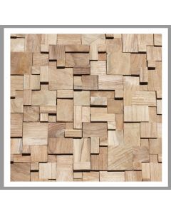 1 qm - HO-011 - Kelut - Wanddesign - Teak Holz-Mosaikfliesen - Wandverblender -