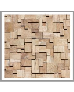 1 qm - HO-011 - Kelut - Wanddesign - Teak Holz-Mosaikfliesen - Wandverblender -