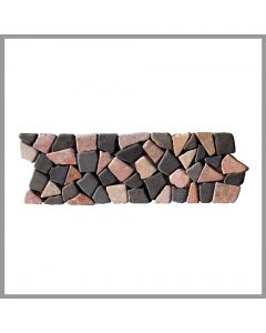 1 Bordüre - BO-336 - Marmor - Mosaik-Fliesen - Rot Grau - Naturstein -
