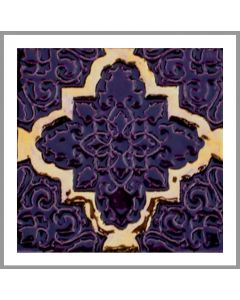 1 Fliese - Wand-Design - Design Fliesen - Lila Gold Orientstern - Design Tiles