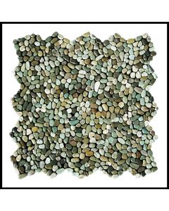 1 qm - K-562 - Micro Pebble Green Multicolour - Kieselstein - Mosaik - Fliesen - Naturstein-Bodenbelag