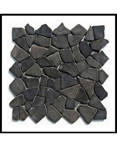 1 qm Mosaik Grau - M-001 - Fliesen Bruchsteinmosaik Marmormosaik