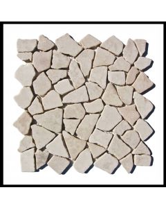 1 qm Mosaik Weiß - M-003 - Fliesen Bruchsteinmosaik Marmormosaik