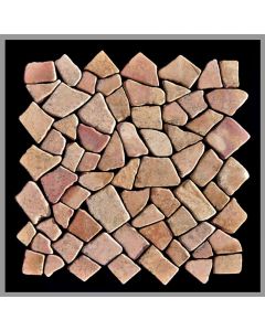 1 Mosaikfliese - M-002 - Toskana Rot - Mosaikfliesen - Naturstein - Mediterran - Boden-Design - Wand-Design