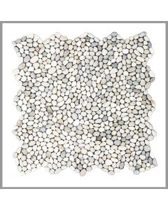 1 Mosaik-Fliese - K-559 - Pebble Ivory - Kieselsteinmosaik - Naturstein - Boden-Design