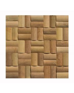1 Fliese - BM-006 - Koh Phi Phi Don - Bambus - Mosaik-Fliesen - Holz-Design - Holz-Verblender - Bamboo-Mosaic
