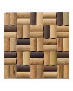 1 Fliese - BM-008 - Pulau Weh - Bambus - Mosaikfliesen - Wand-Design - Holz Wandverkleidung - Wood Wall Panel