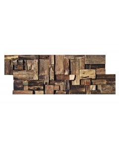 HO-005 - Salak - Wanddesign - Holz Verblender - Holzverkleidung - 3D Teak-Holz Mosaik -
