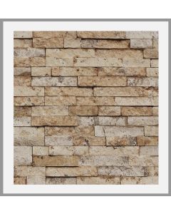 1 Muster - W-013 - Travertin - Wanddesign - Steinwand - Naturstein-Mauer - Naturstein-Wand