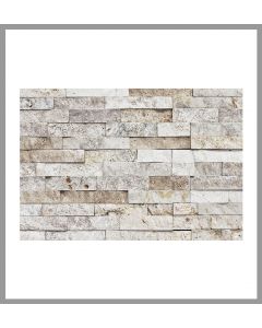 1 qm - W-012 - Wall Stone - Travertin - Cream - Wand-Verblender - Wandverkleidung - Naturstein - Wand-Design