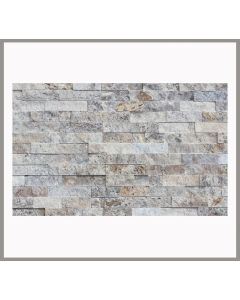 1 qm - W-021 - Wall Stone - Travertin - Silver Grey - Wand-Verblender - Wandverkleidung - Naturstein - Wand-Design