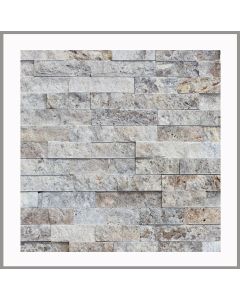 1 Muster - W-021 - Travertin - Wanddesign - Steinwand - Naturstein-Mauer - Naturstein-Wand