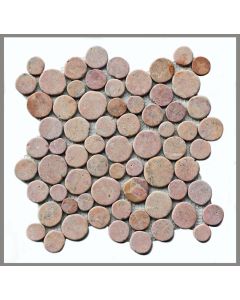 1 qm Mosaik CO-002 Marmor Münzen Kiesel Stein rund Bodenfliesen 