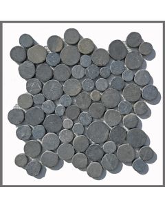 1 qm Mosaik Grau CO-001 Marmor Bodenfliesen runde Kiesel-Steine