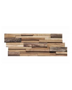 HO-010 - Hulubelu - Wand-Design Holz Verblender Wandverkleidung - 3D Teakholz Mosaik-Fliesen